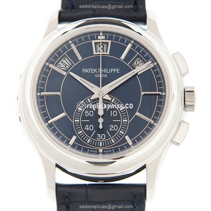 Exquisite Patek Philippe 5905P-001 Replica | Automatic Movement, Blue Dial & Alligator Strap Watch