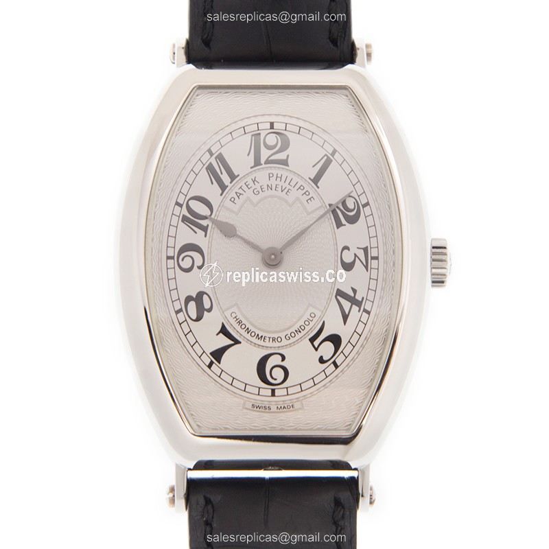 Exquisite Patek Philippe Gondolo Replica in 950 Platinum Case with Silver Dial Manual Wind