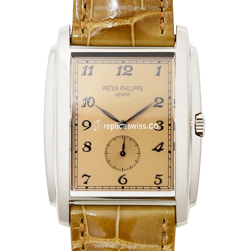 Exquisite Patek Philippe Gondolo Replica, Manual Wind, 18kt Gold Case & Beige Dial Watch