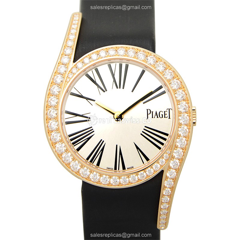 Exquisite Piaget G0A40261 Limelight Manual Wind Timepiece | Silver Dial, 18kt Rose Gold Case &