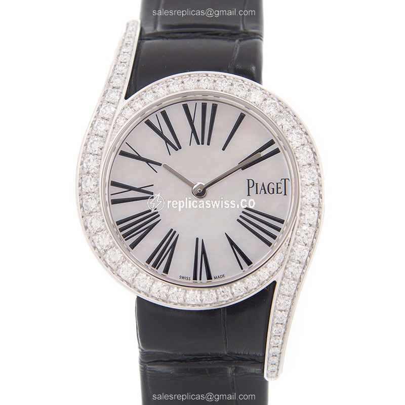 Exquisite Piaget G0A43390 Limelight Replica in 18kt White Gold with White Dial & Crystal Crystal