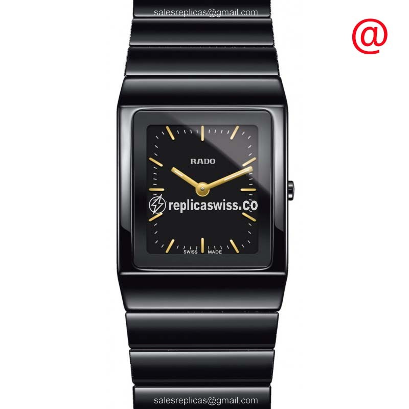Exquisite Rado Integral R21702182 Replica, Black Ceramic Case & Dial, Swiss Quartz Movement Watch