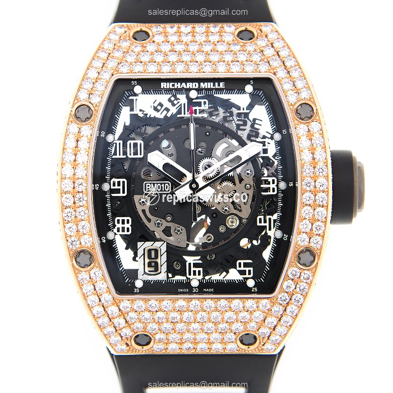 Exquisite Richard Mille RM010-AH Replica with Black Dial & 18kt Rose Gold Case Watch