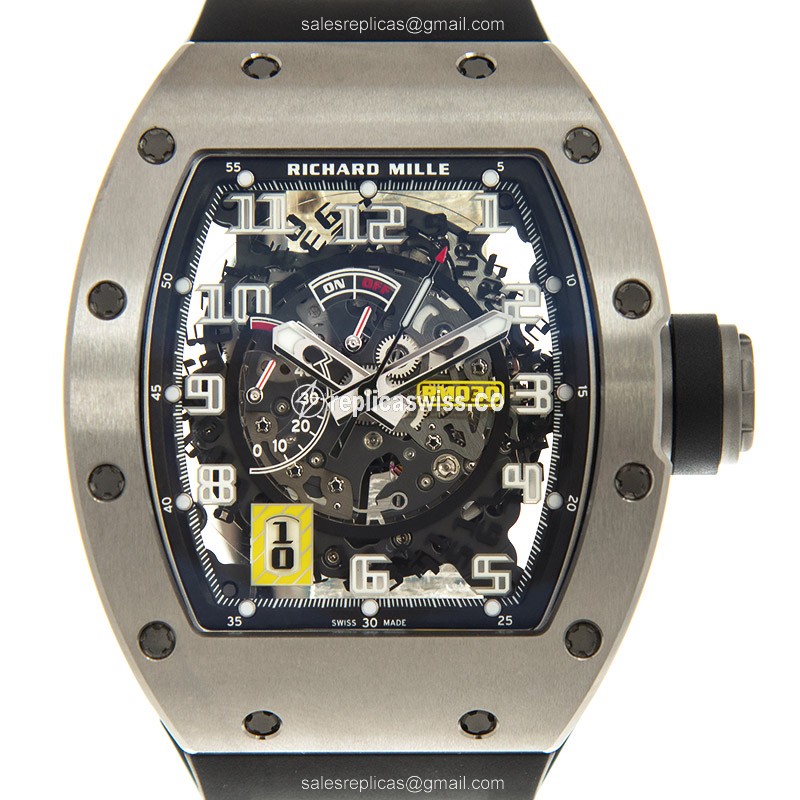 Exquisite Richard Mille RM030 Man Series Replica Watch with Automatic Movement & Skull Dial