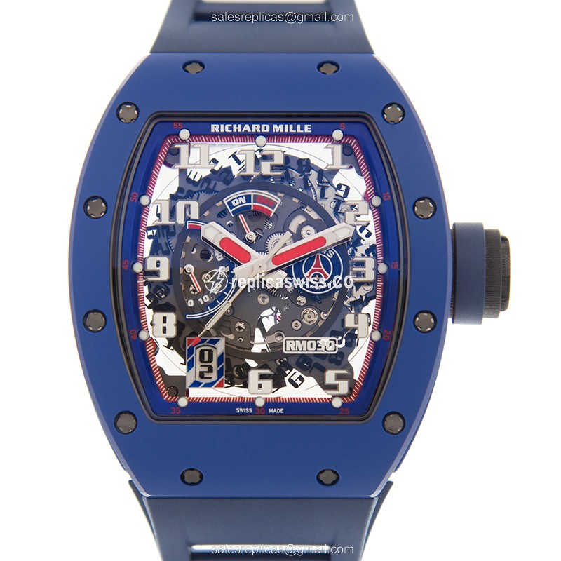 Exquisite Richard Mille RM030-PSG Replica, Automatic Movement, Steel Case, Silver Dial Watch