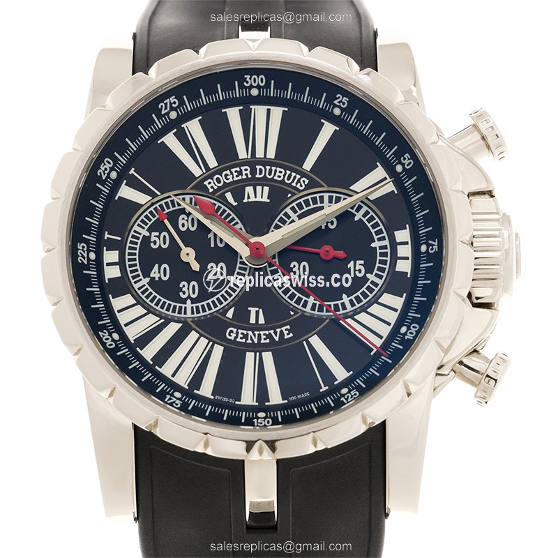 Exquisite Roger Dubuis RDDBEX0180 Excalibur Replica in Stainless Steel, Automatic Movement & White
