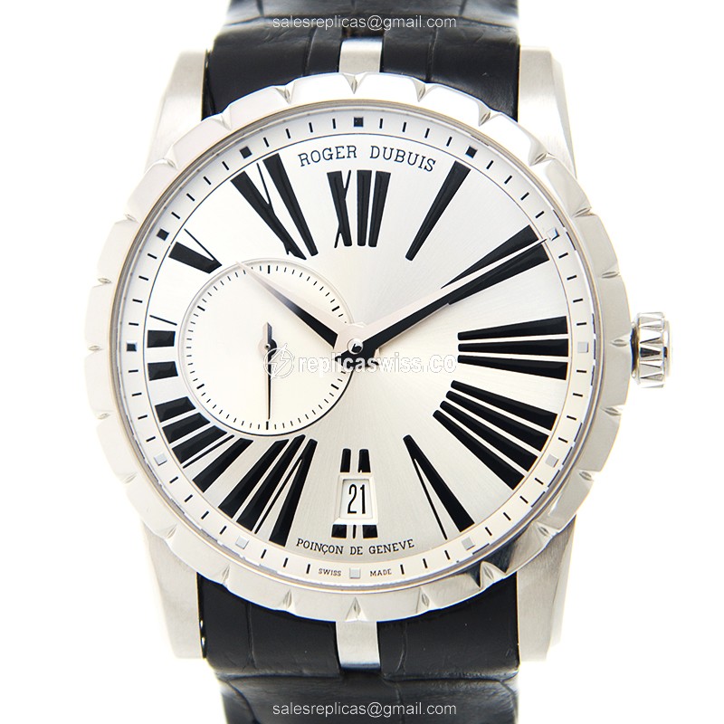 Exquisite Roger Dubuis RDDBEX0443 Excalibur Replica in Silver Dial Stainless Steel Case with