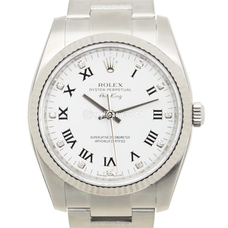 Exquisite Rolex 114234GWTRN Oyster Perpetual in 18kt White Gold & Steel, Automatic Movement, Silver