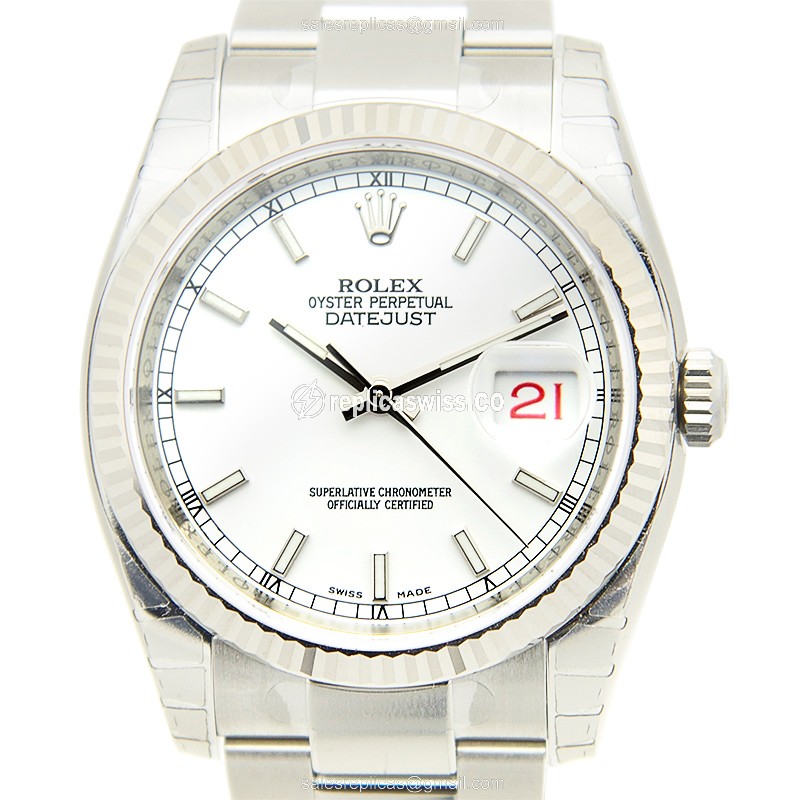 Exquisite Rolex 116234 DATEJUST Replica in Stainless Steel & White Dial, Automatic Movement Watch