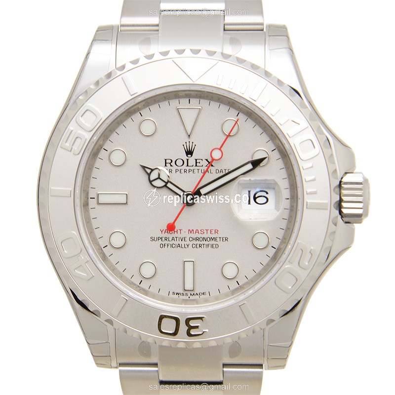 Exquisite Rolex 116622 Yacht Master Replica in Silver Dial & Stainless Steel Case, Automatic