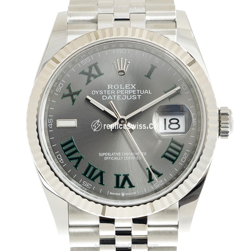 Exquisite Rolex 126234-0045 DATEJUST Replica with Green Dial & Steel Case, Automatic Movement Watch