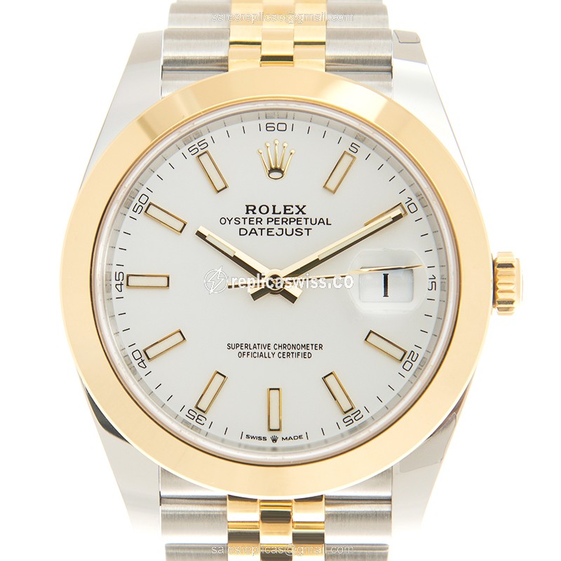 Exquisite Rolex 126303-0016 DATEJUST Replica, Automatic Movement, 18kt Gold Case, White Dial Watch
