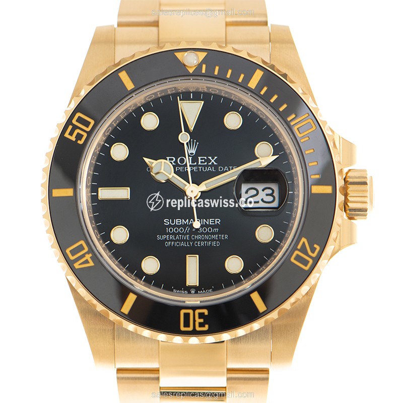 Exquisite Rolex 126618LN-0002 Submariner Replica with Automatic Movement & Polished 18kt Gold Case