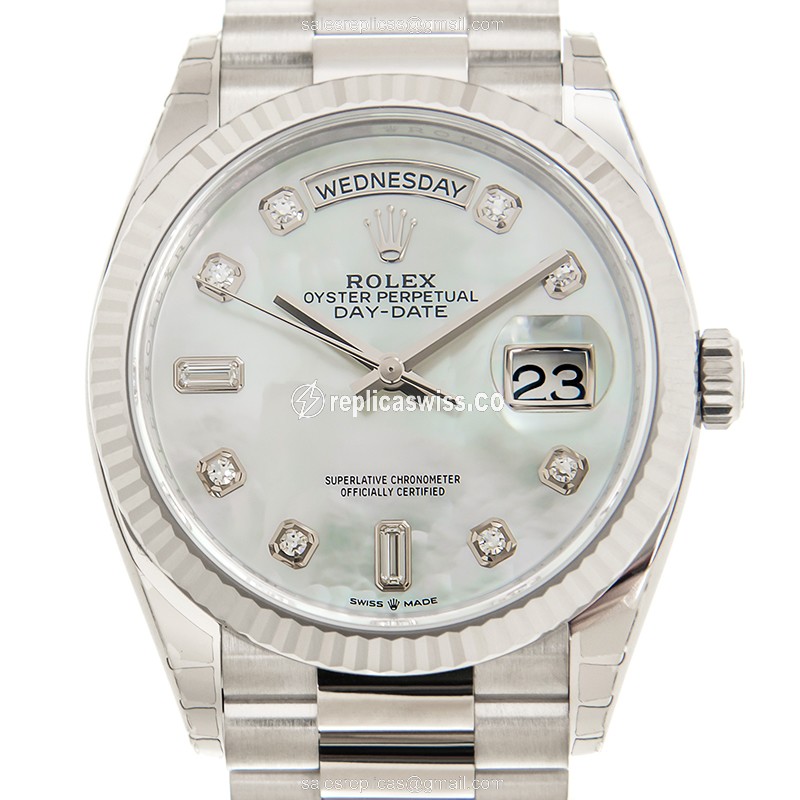 Exquisite Rolex 128239-0007 Replica Watch | Automatic Movement | 18kt Gold Case | White Dial