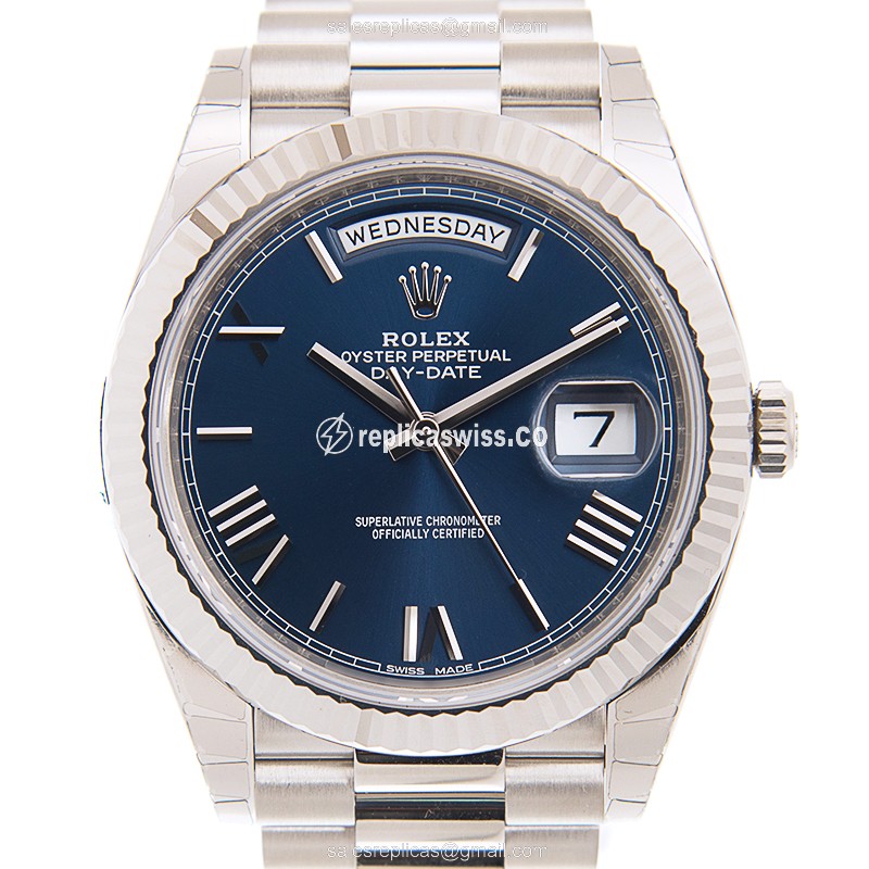 Exquisite Rolex 228239-0007 Replica Watch | Blue Dial | 18kt Gold Case & Band