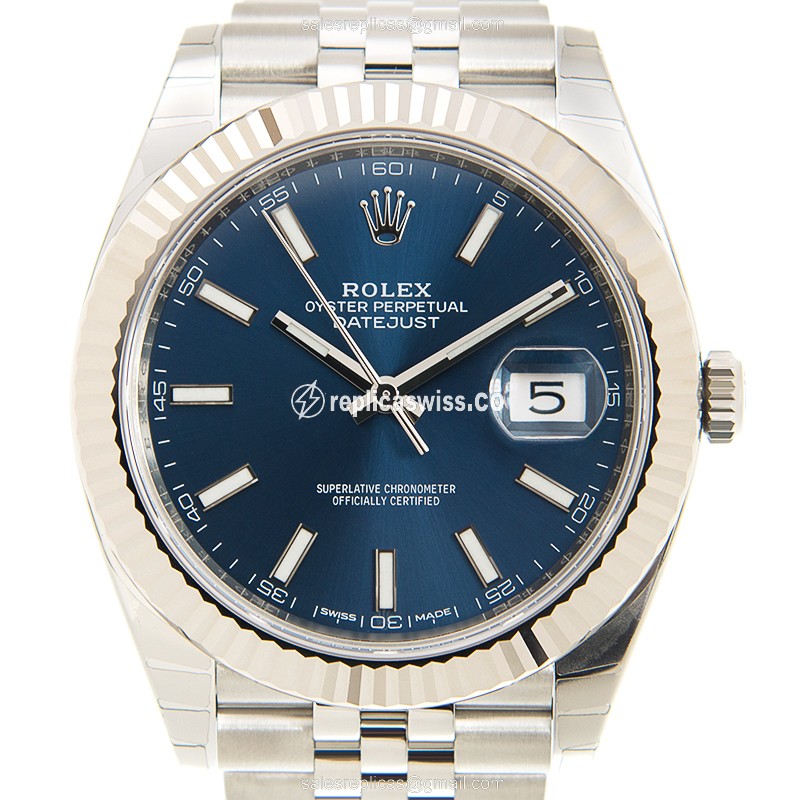 Exquisite Rolex DATEJUST 126334-0002 Replica in 18kt White Gold & Silver Steel, Automatic Movement