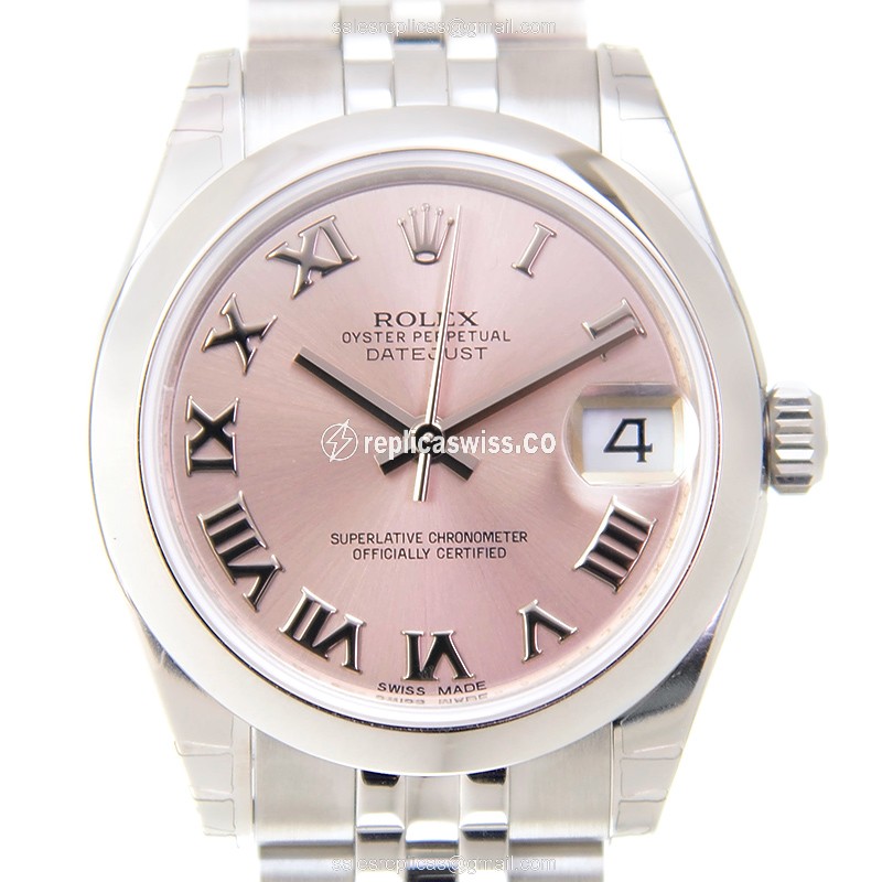 Exquisite Rolex DATEJUST Replica in Pink Dial & Stainless Steel, Automatic Movement for Timeless