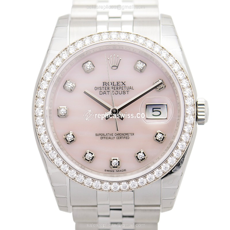Exquisite Rolex Datejust Replica in Pink Dial & Steel Case, Automatic Movement Watch
