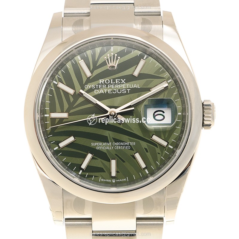 Exquisite Rolex DATEJUST Replica in Stainless Steel & Green Dial, Automatic Movement Watch