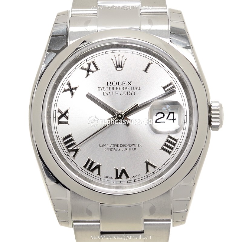 Exquisite Rolex DATEJUST Replica in Stainless Steel with Automatic Movement Silver Dial Watch