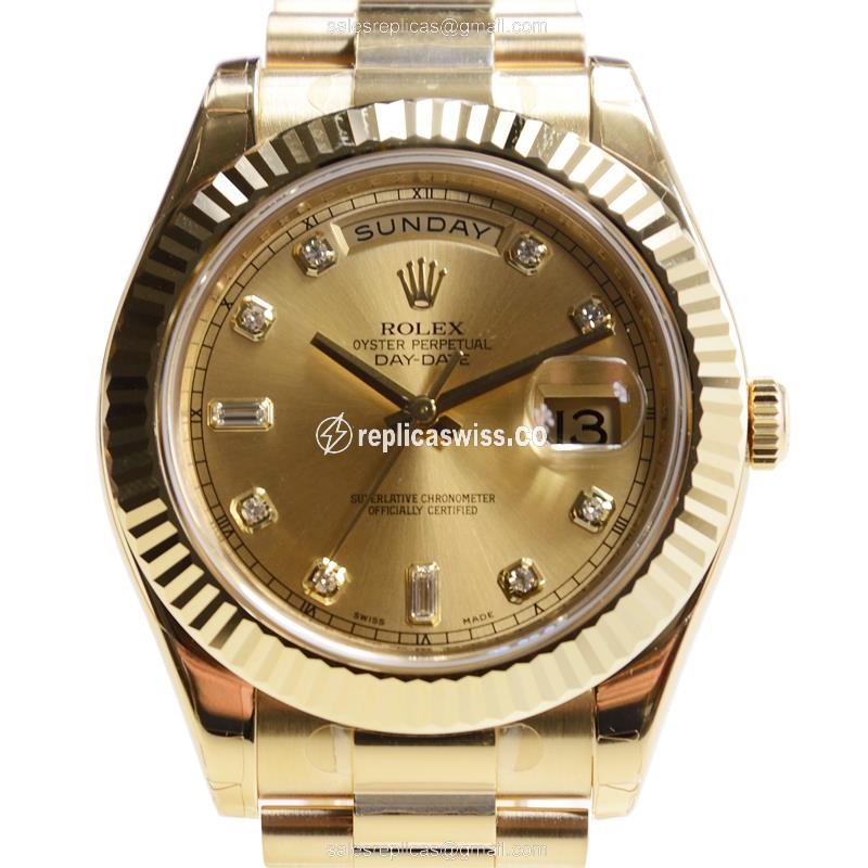 Exquisite Rolex DAY-DATE 218238A Replica in 18kt Yellow Gold with Automatic Movement & Elegant Gold