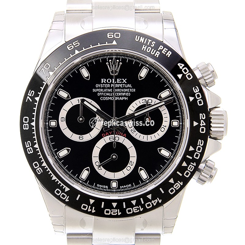 Exquisite Rolex Daytona 116500LN-0002 Replica in Stainless Steel, Automatic Movement, Black Dial