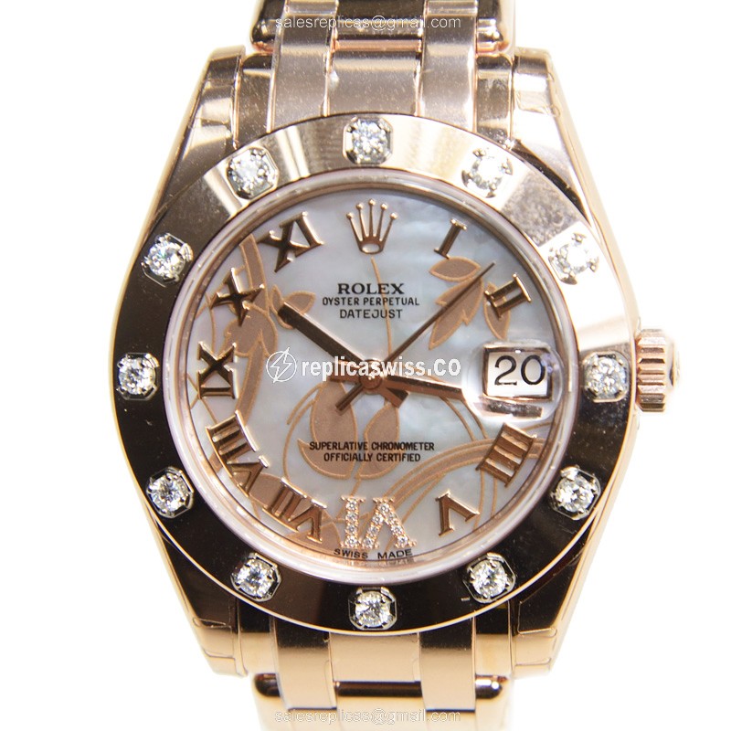 Exquisite Rolex Lady Datejust Replica in 18kt Steel Case & White Dial | Automatic Movement Watch