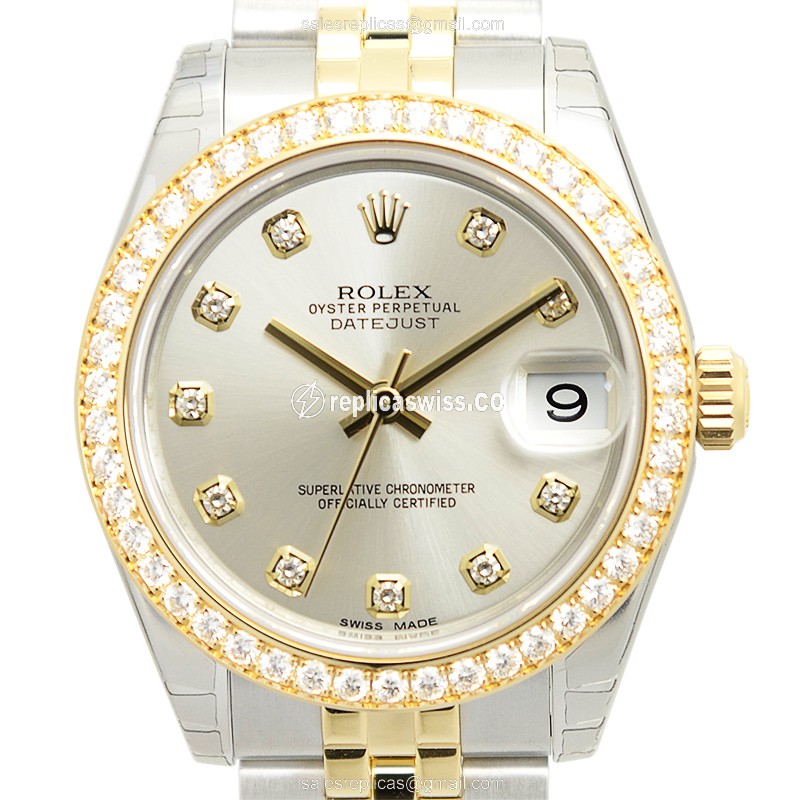 Exquisite Rolex Lady Datejust Replica in 18kt Steel & Silver Dial, Automatic Movement Watch