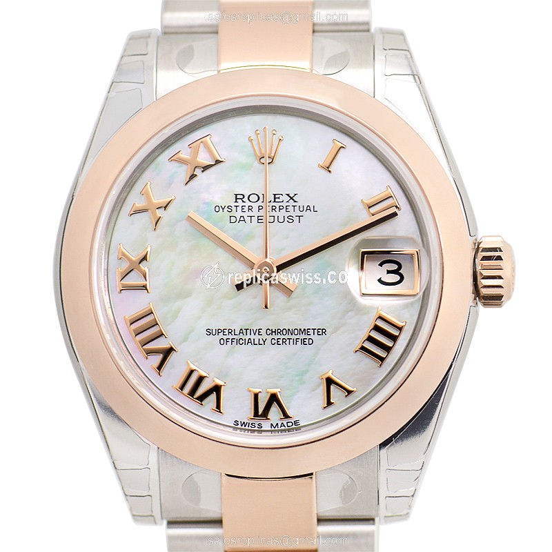 Exquisite Rolex Lady Datejust Replica in Silver Dial & 18kt Steel, Automatic Movement Watch