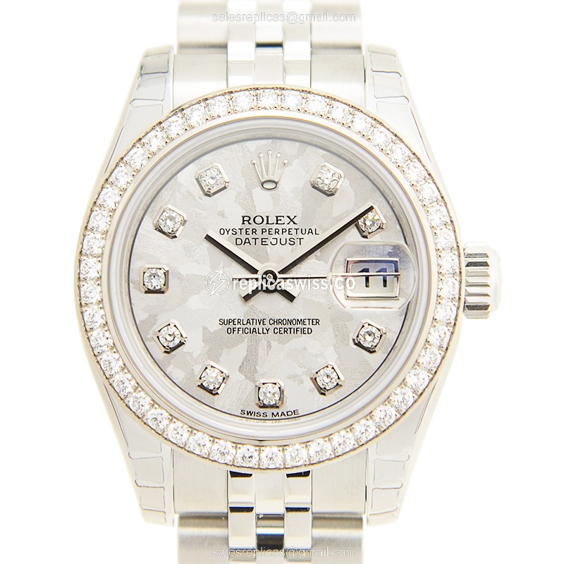 Exquisite Rolex Lady Datejust Replica in Silver Dial & 18kt Steel Case with Automatic Movement Watch