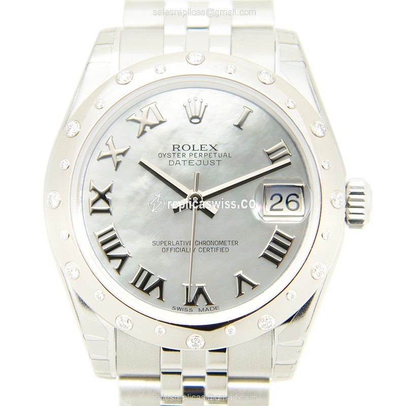 Exquisite Rolex Lady Datejust Replica in Silver Dial & Stainless Steel, Automatic Movement Watch