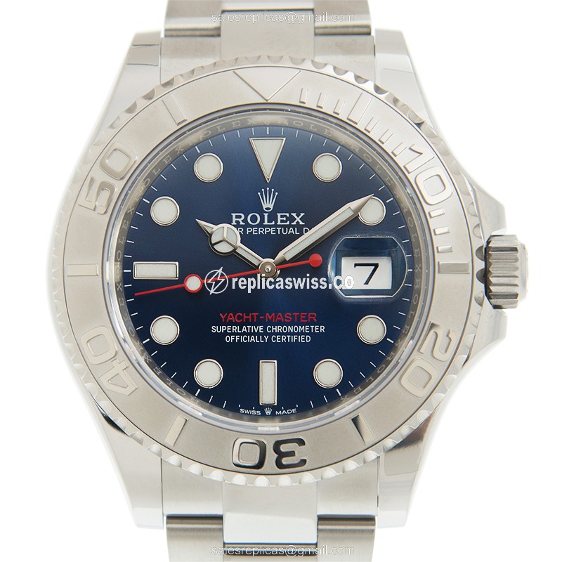 Exquisite Rolex Yacht Master 126622-0002 Replica in Blue Dial 950 Steel Case Watch