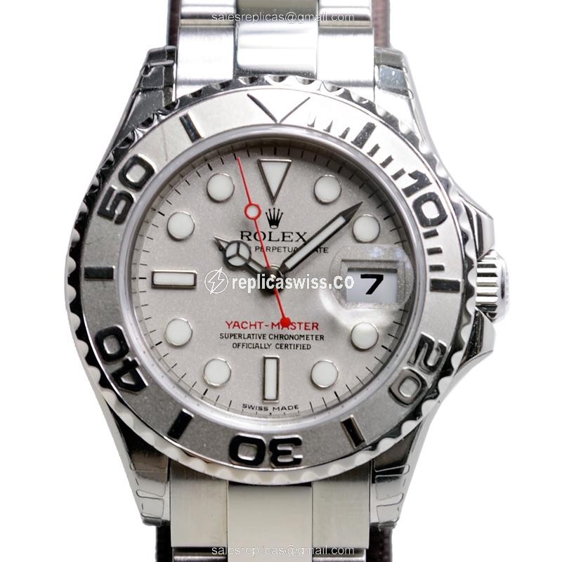 Exquisite Rolex YACHT MASTER Replica in Stainless Steel & Automatic Movement, Silver Dial Watch