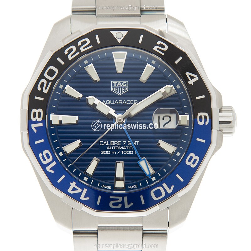 Exquisite Tag Heuer AQUARACER Replica in Stainless Steel Case with Automatic Movement Blue Dial