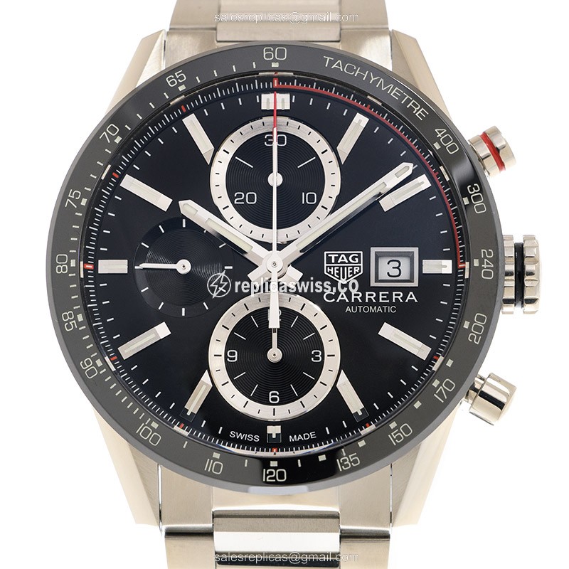 Exquisite Tag Heuer Carrera Automatic Replica in Black Dial Steel Case, Sapphire Crystal Watch