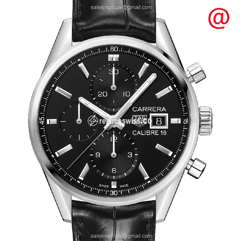 Exquisite Tag Heuer Carrera Replica in Black Dial & Stainless Steel Case, Automatic Movement Watch
