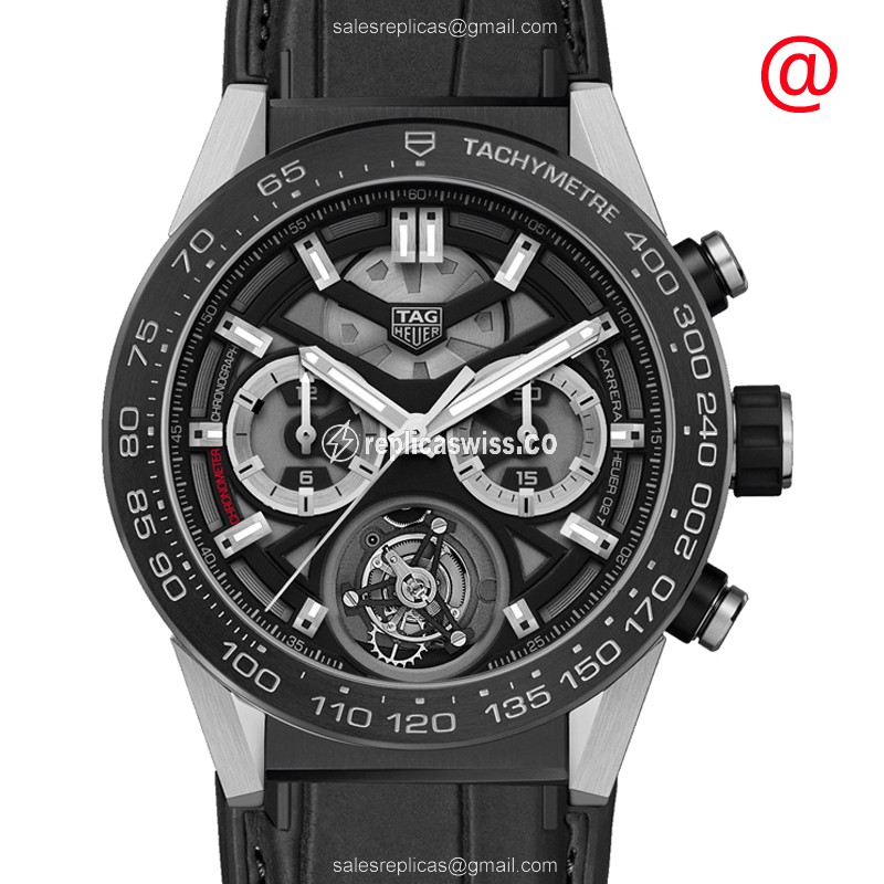 Exquisite Tag Heuer Carrera Replica in Black Titanium Case Automatic Movement Watch