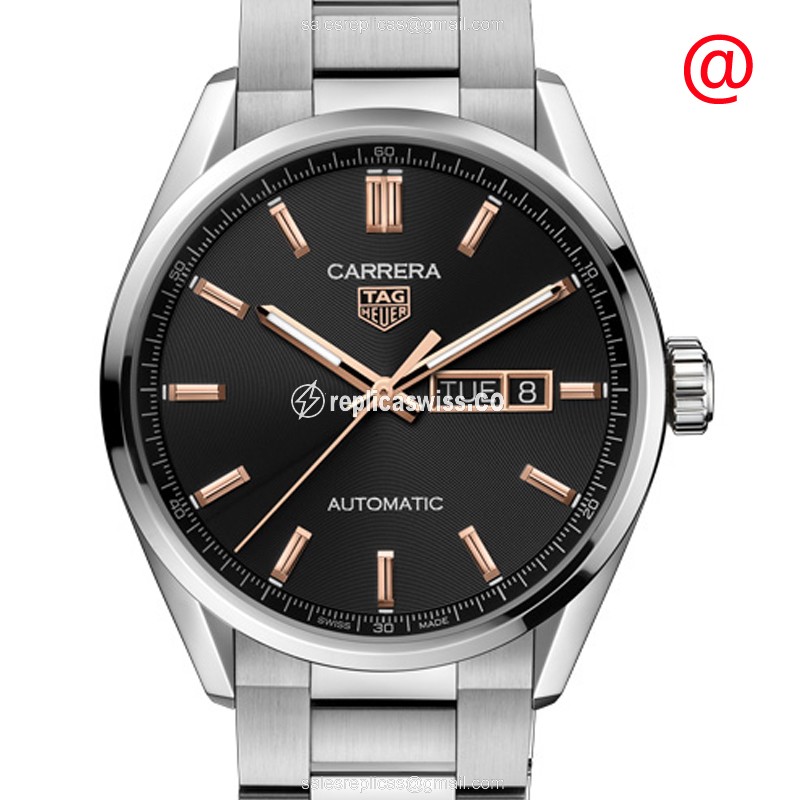 Exquisite Tag Heuer Carrera Replica in Stainless Steel Case, Automatic Movement, Black Dial