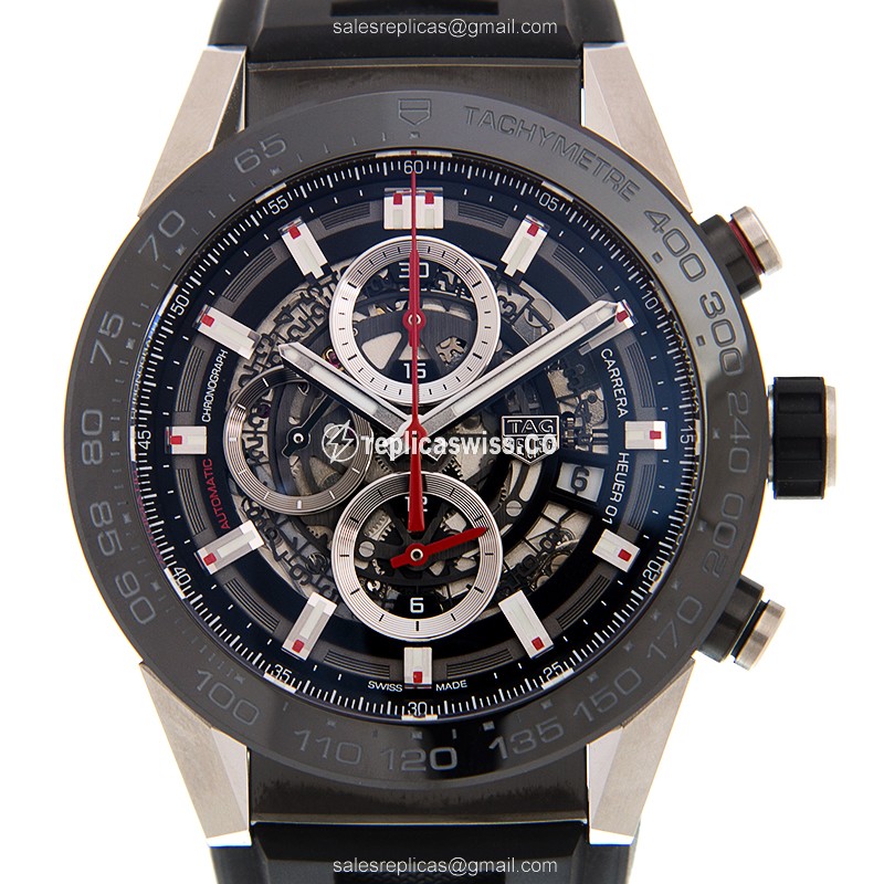 Exquisite Tag Heuer Carrera Replica in Stainless Steel Case, Automatic Movement, Black Dial Watch