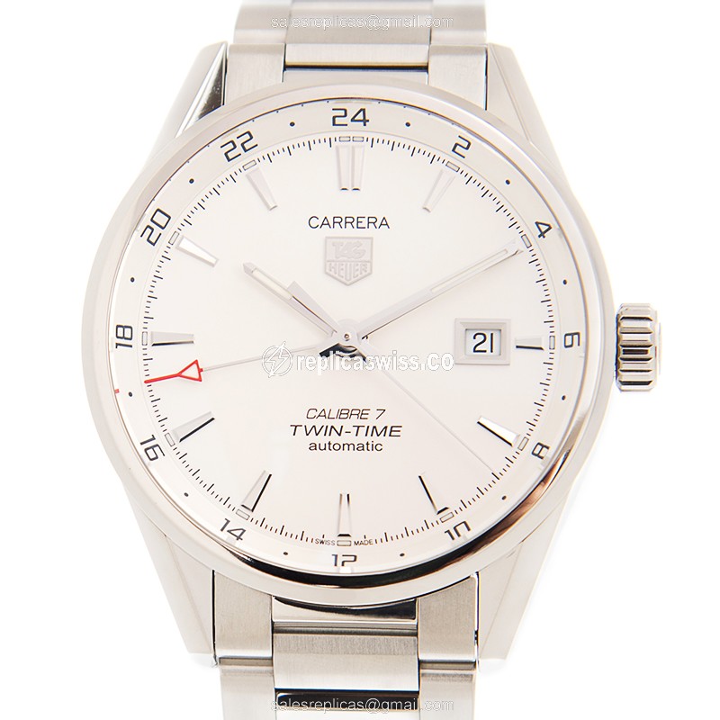 Exquisite Tag Heuer Carrera WAR2011-BA0723 Replica with Automatic Movement White Dial on Silver