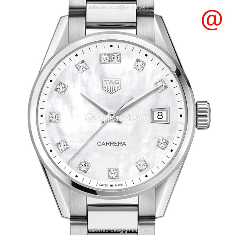 Exquisite Tag Heuer Carrera WBK1318.BA0652 Replica, White Dial on Steel Case with Silver Steel Band