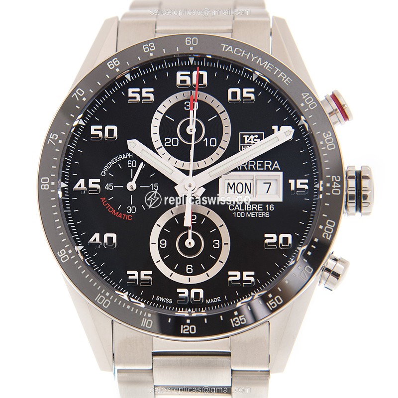 Exquisite Tag Heuer CV2A1R.BA0799 Replica in Automatic Movement with Polished Steel Black Dial