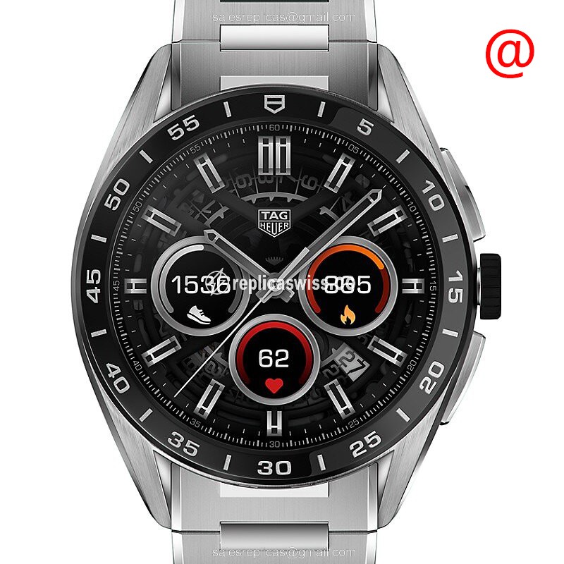 Exquisite Tag Heuer SBR8A10.BA0616 Smart Watch Replica in Stainless Steel with Black Dial & Silver