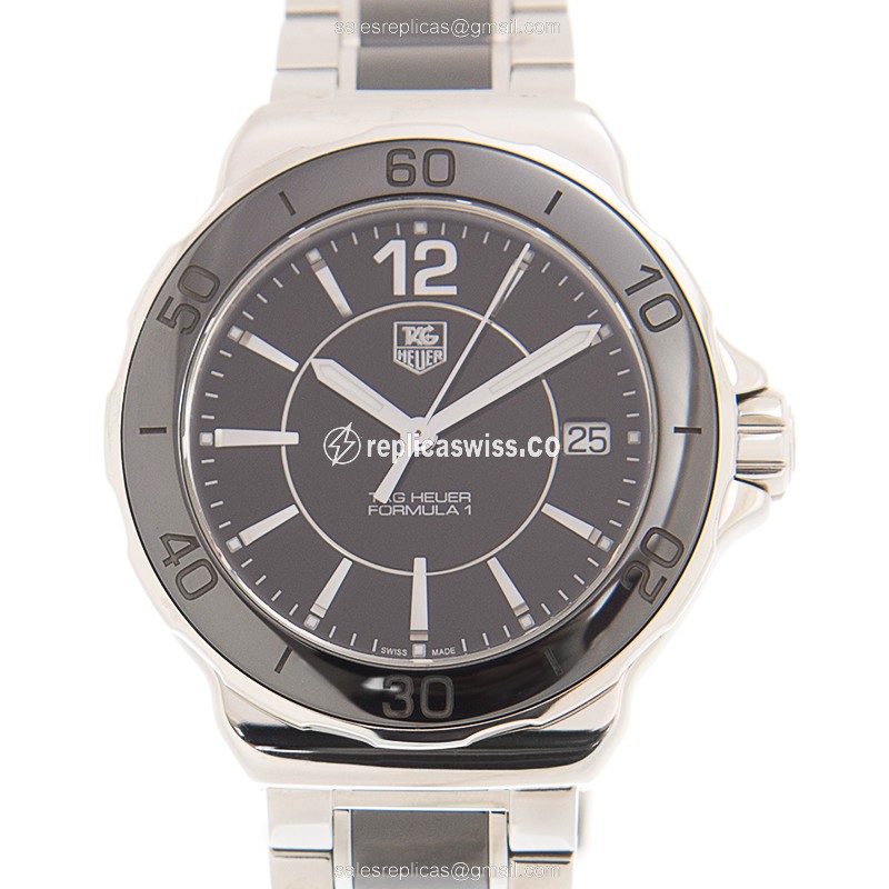 Exquisite Tag Heuer WAH1210-BA0859 F1 Replica with Black Dial Steel Case Watch