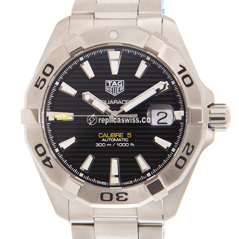 Exquisite Tag Heuer WBD2110.BA0928 AQUARACER Automatic Replica, Black Dial & Steel Case Watch