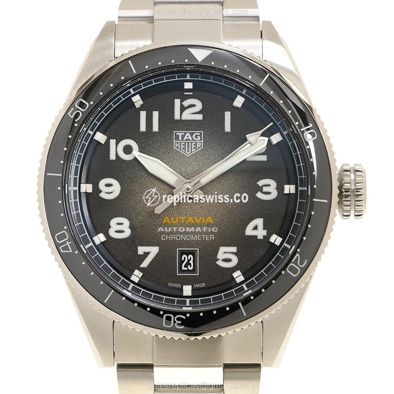 Exquisite Tag Heuer WBE5114.EB0173 AUTAVIA Automatic Replica, Black Dial, Stainless Steel Case &