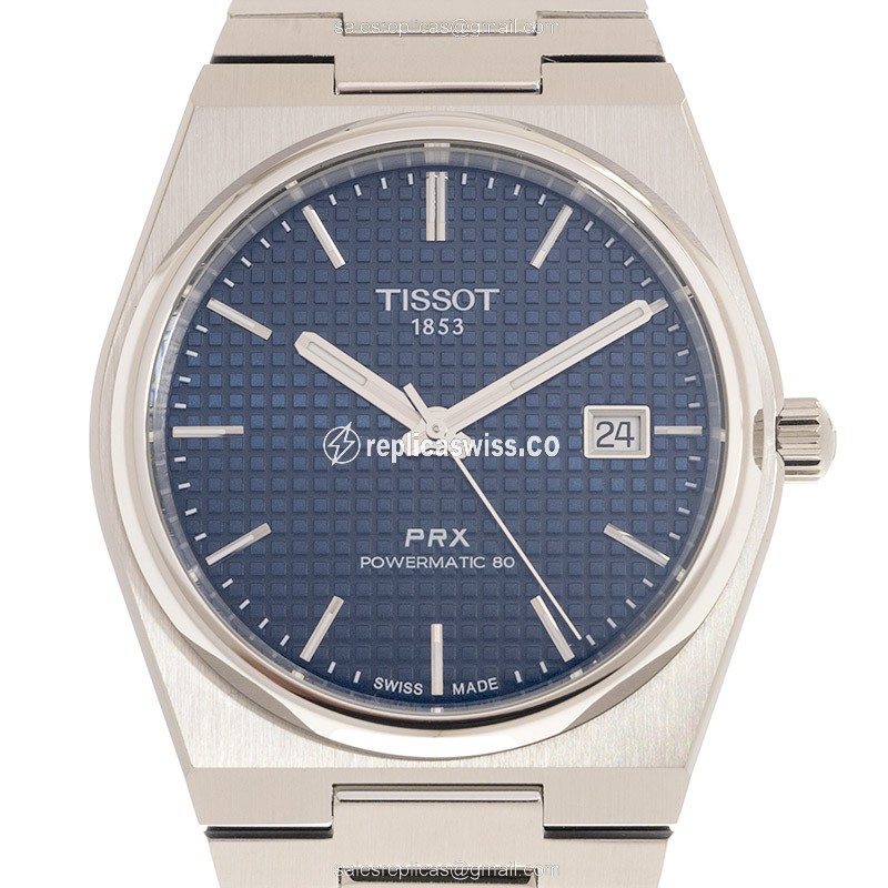 Exquisite Tissot PRX Blue Dial Automatic Watch | Stainless Steel Case & Silver strap
