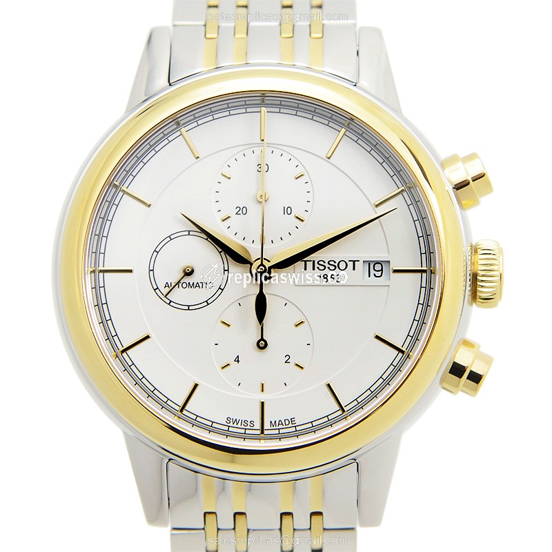 Exquisite Tissot T-CLASSIC Replica in White Dial & PVD Gold, Automatic Movement Watch