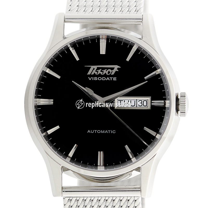 Exquisite Tissot T-CLASSIC Replica Watch with Black Dial & Automatic Movement in Stainless Steel