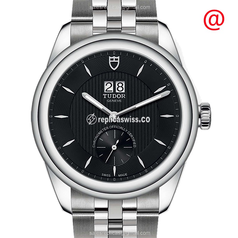 Exquisite Tudor 57100BK Glamour Date Replica, Automatic Movement, Stainless Steel Case & Black Dial
